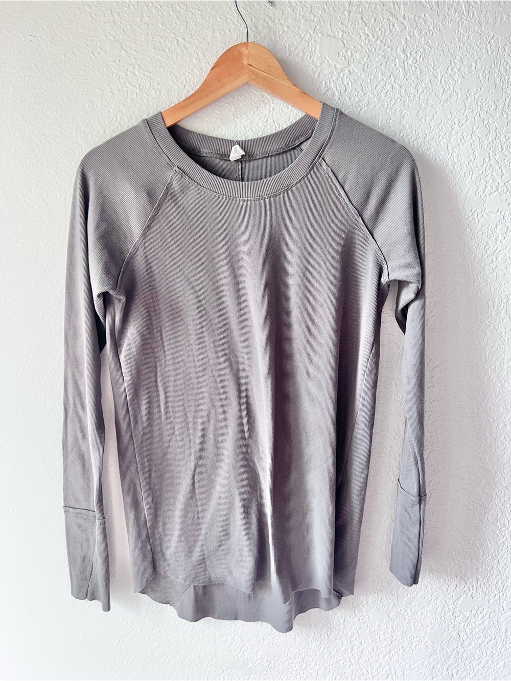 Pinkblush Maternity Charcoal Gray Ribbed Long Sleeve Top Sz S